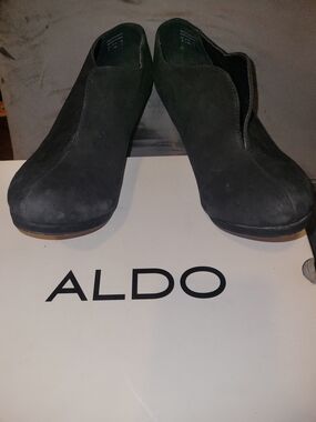 ALDO Black Suede Slip-On Mules with High Heel